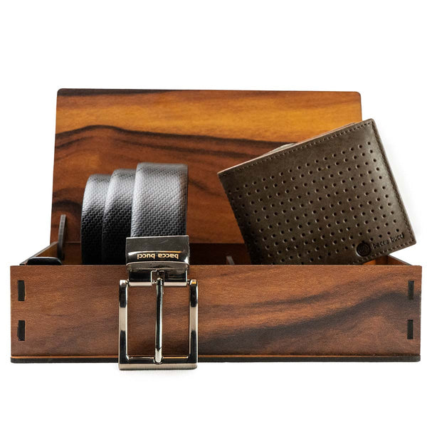 Men's Classic Reversible Dress belt with Genuine leather & Genuine soft Leather Wallet combo Gift Set for Men