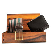 Men's Casual Jeans belt with Genuine grain leather & Genuine soft Leather Wallet combo Gift Set for Men
