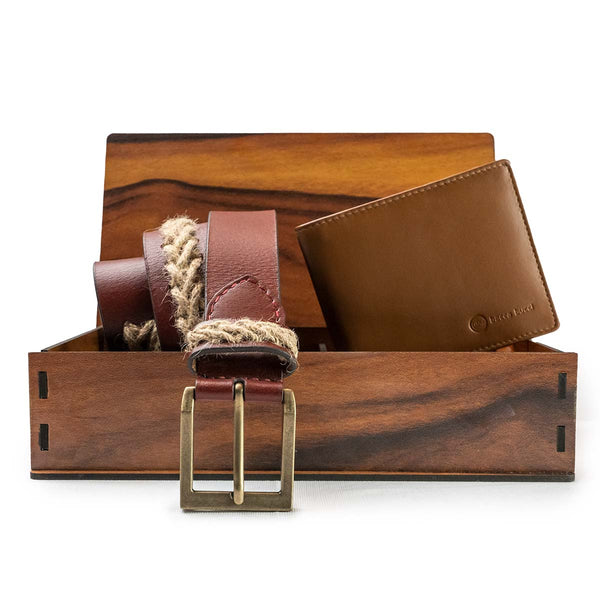 Men's Casual Jeans belt with Genuine grain leather & Genuine soft Leather Wallet combo Gift Set for Men