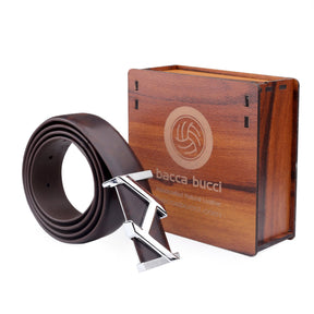 Bacca Bucci Premium Leather Formal Dress Belts with a Stylish Finish with Nickel-Free Buckle