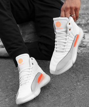 Bacca Bucci REDFOX Hi-Top Casual Chunky Streetwear Sneakers | White Sneakers for Men
