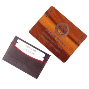 Bacca Bucci Unisex Genuine Leather Credit Card Holder Wallet | Gift Card Display Case | Minimalist Light Thin Card Storage case with RFID Blocking