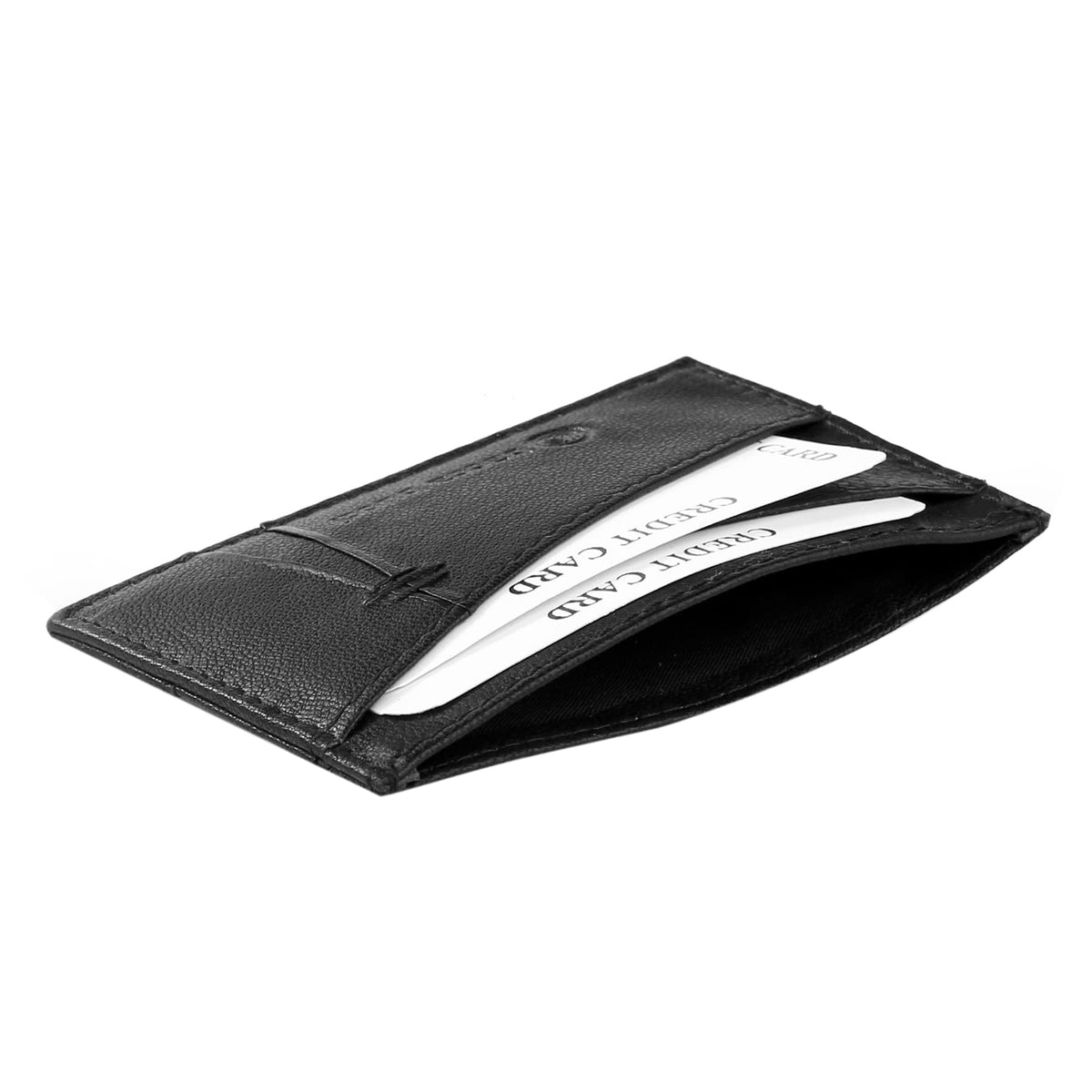 Bacca Bucci Genuine Leather Unisex Wallet Credit Card Holder | Gift Card Display Case | Minimalist Light Thin Card Storage Case with RFID Blocking