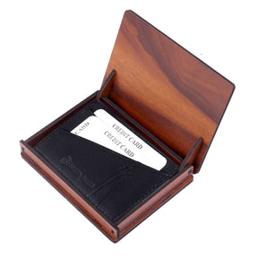 Bacca Bucci Genuine Leather Unisex Wallet Credit Card Holder | Gift Card Display Case | Minimalist Light Thin Card Storage Case with RFID Blocking