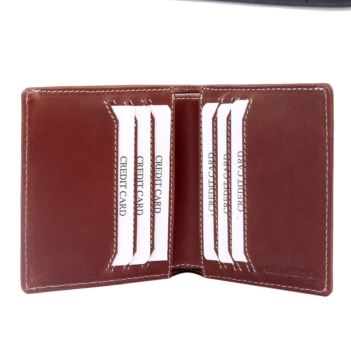 Bacca Bucci Genuine Leather Unisex Bi-Fold Credit Card Holder Wallet | Gift Card Display Case | Minimalist Light Thin Card Storage Case with RFID Blocking
