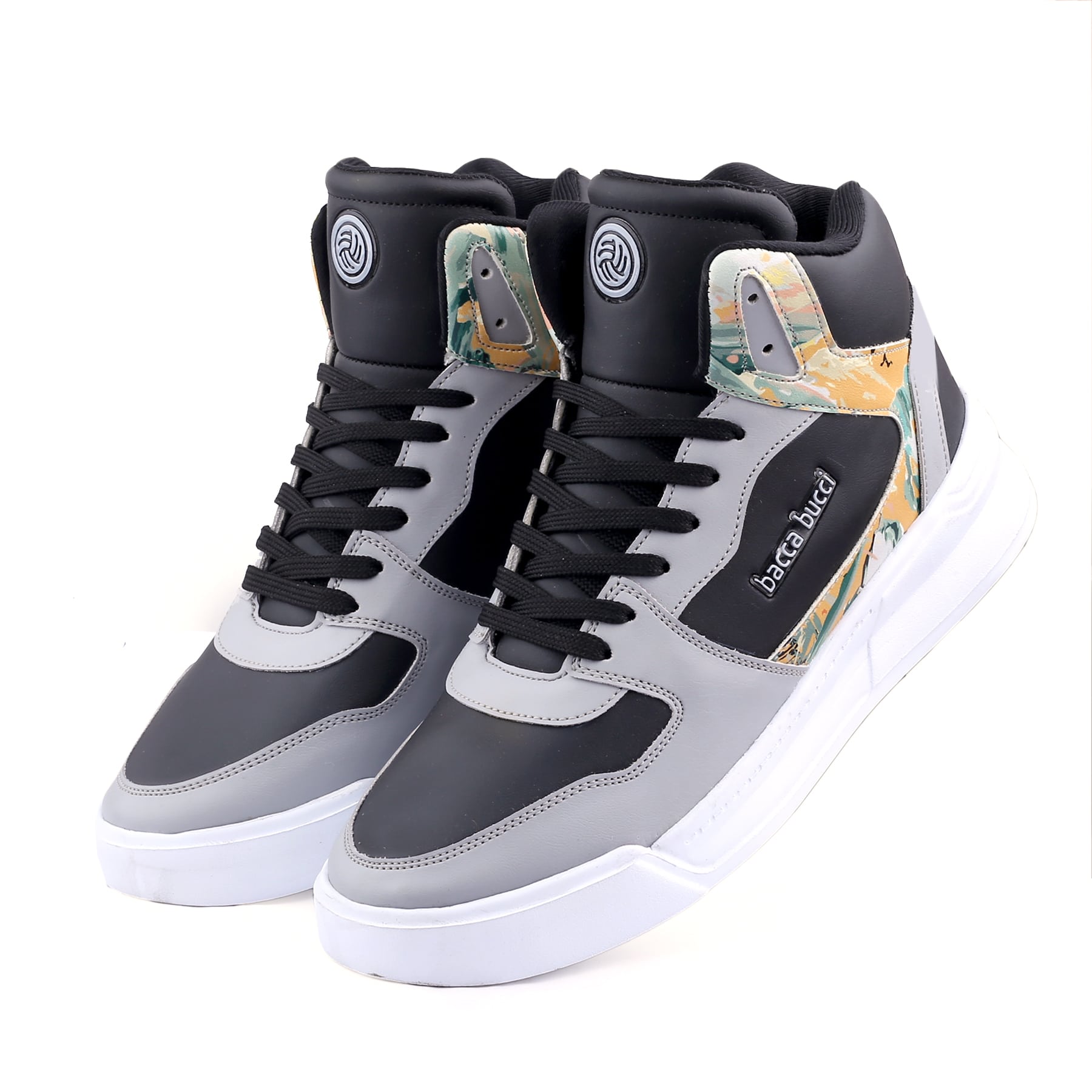 Bacca Bucci GYUKI Mid-Top Colorblock Street Fashion Men's Sneakers with Lightweighted Rubber Outsole