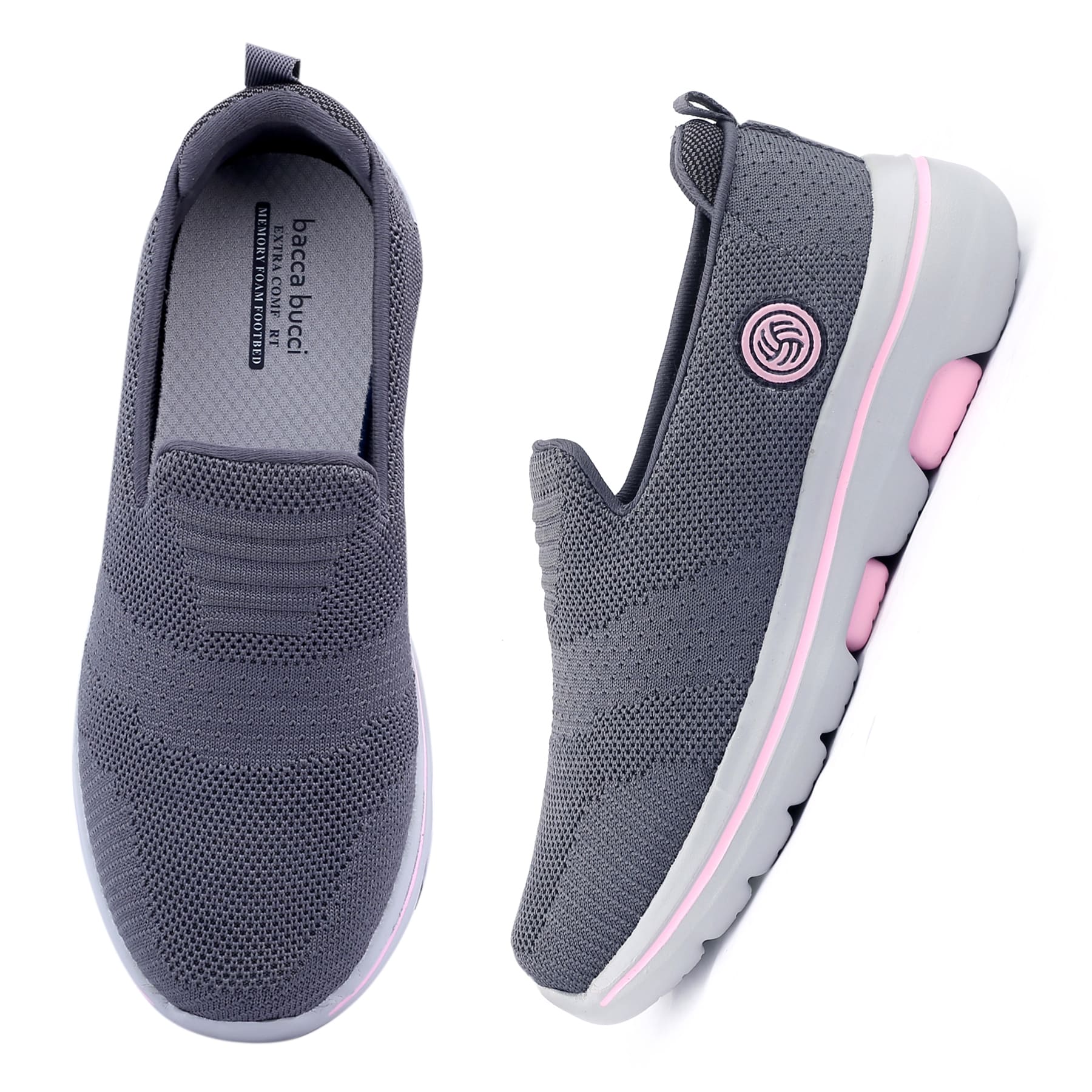 Bacca Bucci NIMBUS Women All-Day wear Joggers Slip-on Walking Shoes with Ortholite Footbed