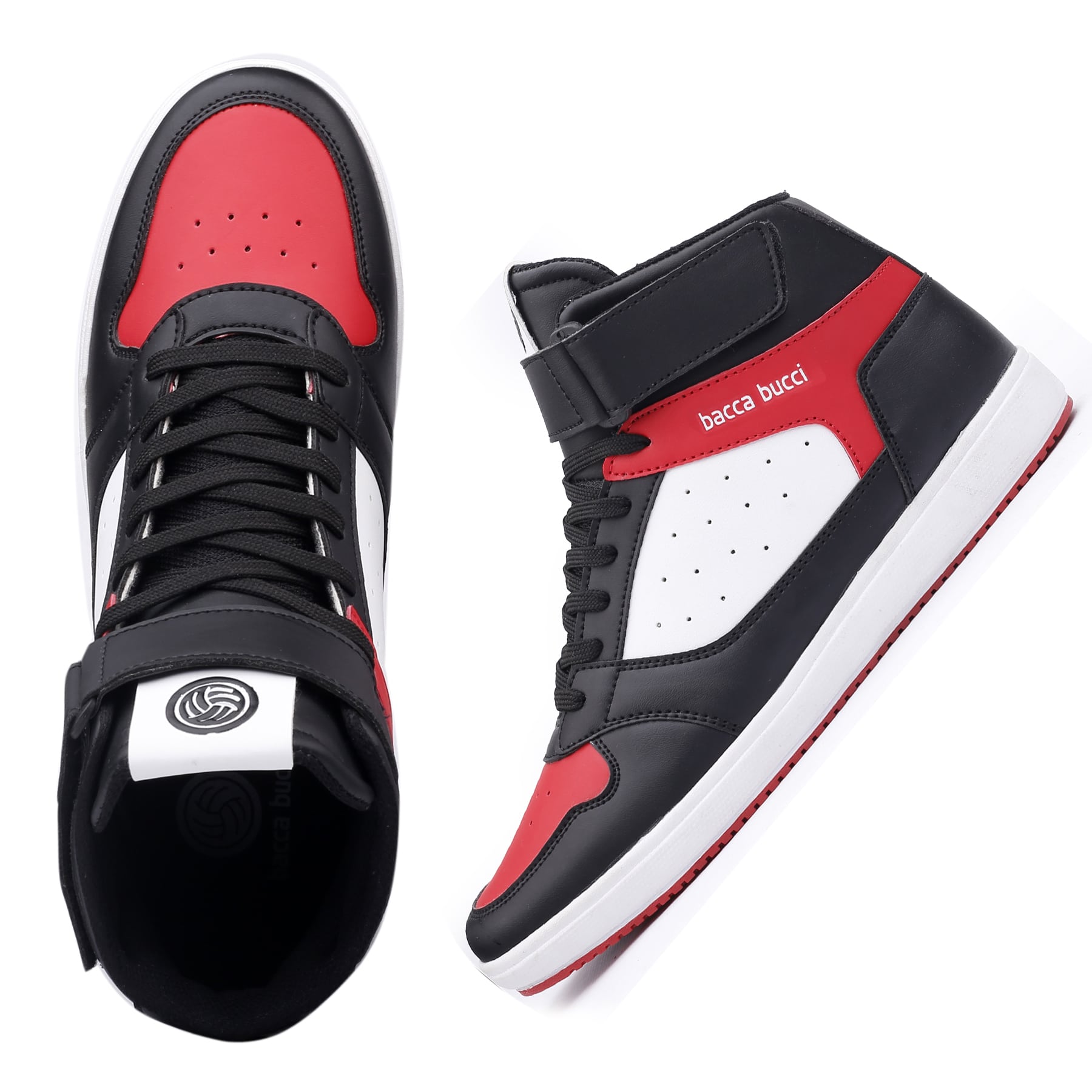 RED BLACK SHOES SNEAKERS ANKLE LENGTH
