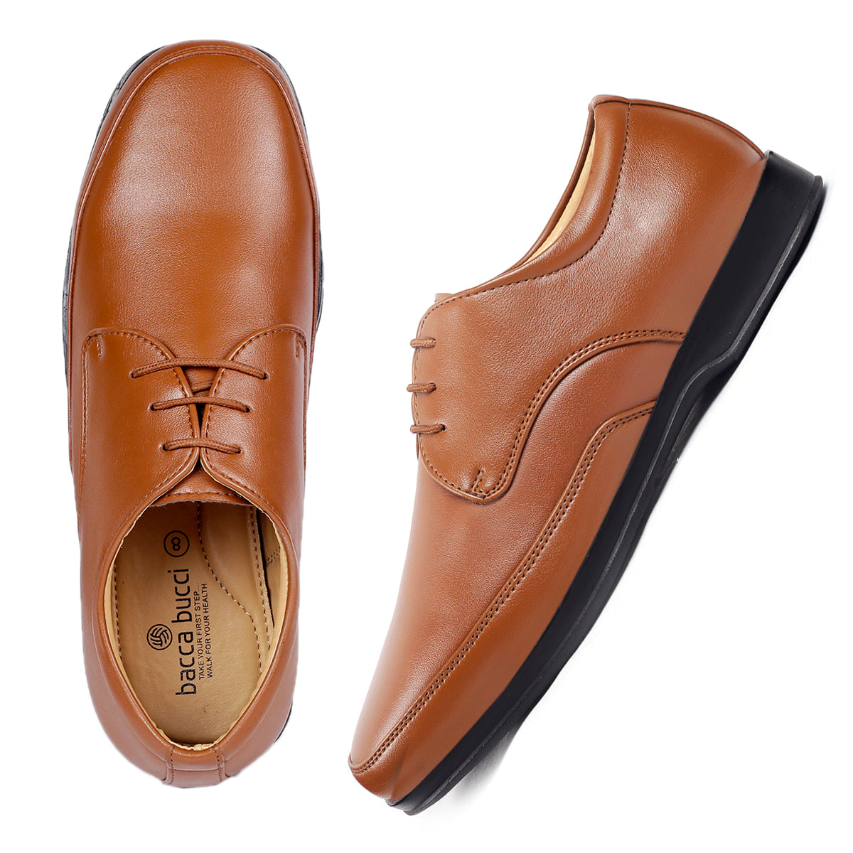 Bacca Bucci BOLTON Men Plus Size Formal lace-up Shoes with Superior Comfort (UK-11 to 13) - Bacca Bucci