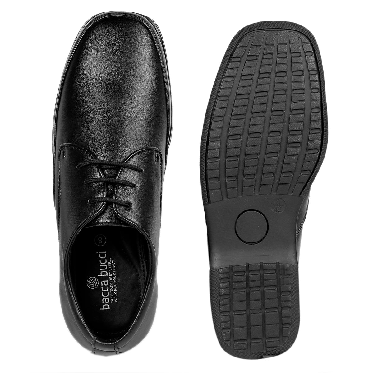 Bacca Bucci BOLTON Men Plus Size Formal lace-up Shoes with Superior Comfort (UK-11 to 13) - Bacca Bucci