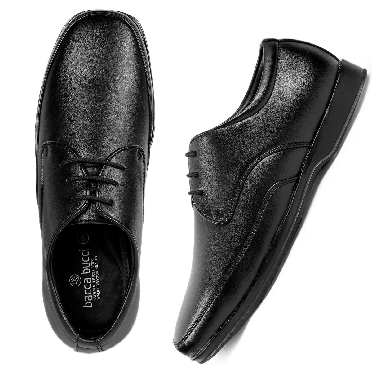 Bacca Bucci BOLTON Men Plus Size Formal lace-up Shoes with Superior Comfort (UK-11 to 13) - Bacca Bucci