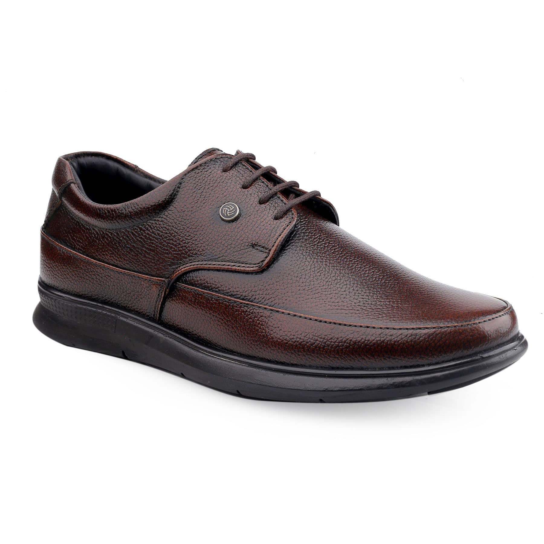 Bacca Bucci Men's Grain Milled Leather Lace-ups Formal Office Shoes with Memory Comfort Footbed | UK- 06 to 13 | Plus size available