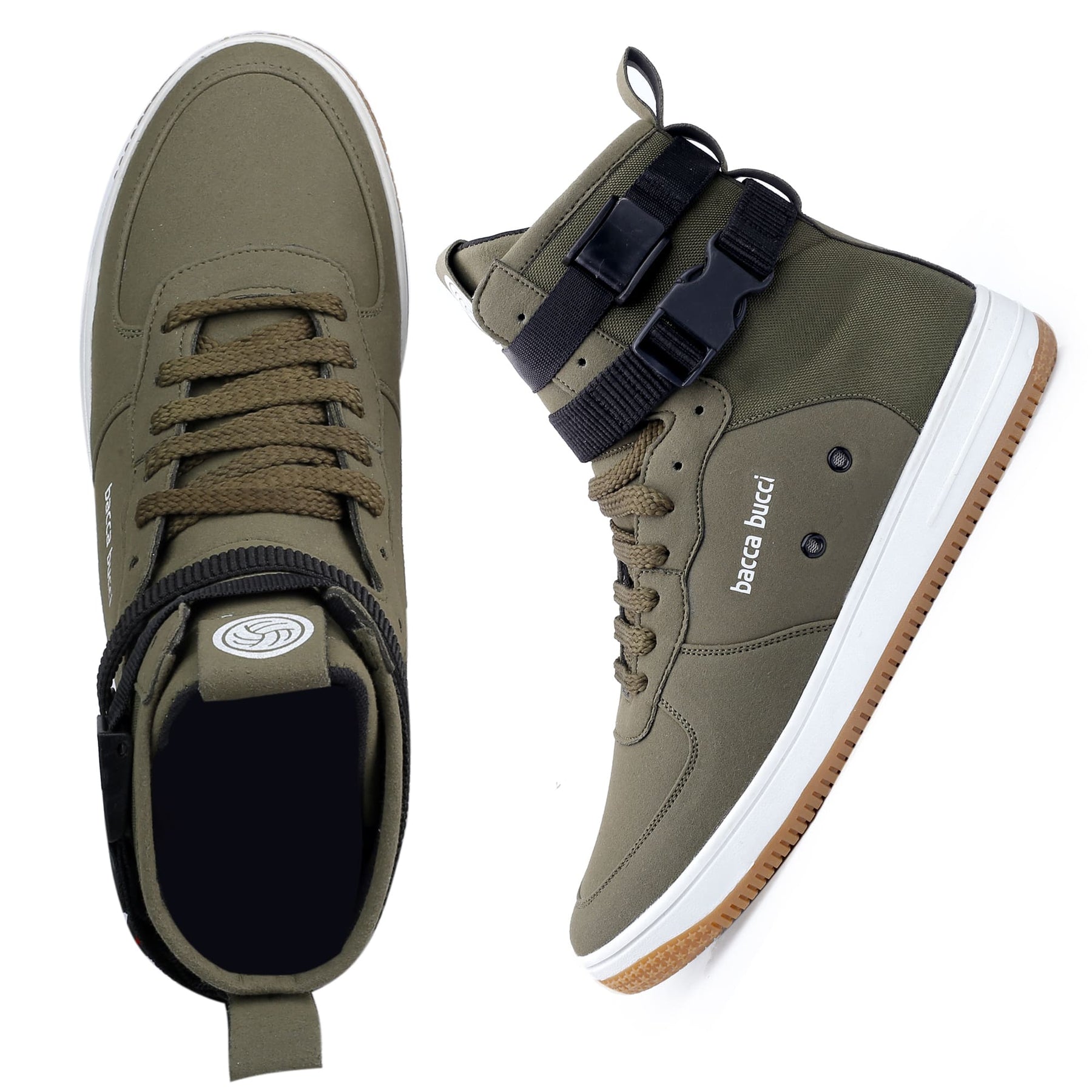 olive sneakers for men, olive casual shoes, olive fashion sneakers for men, olive hi top sneakers