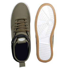 olive sneakers for men, olive casual shoes, olive fashion sneakers for men, olive hi top sneakers