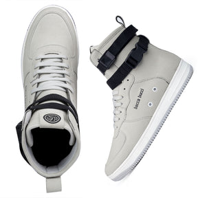 white sneakers for men, white casual shoes, white fashion sneakers for men, white hi top sneakers