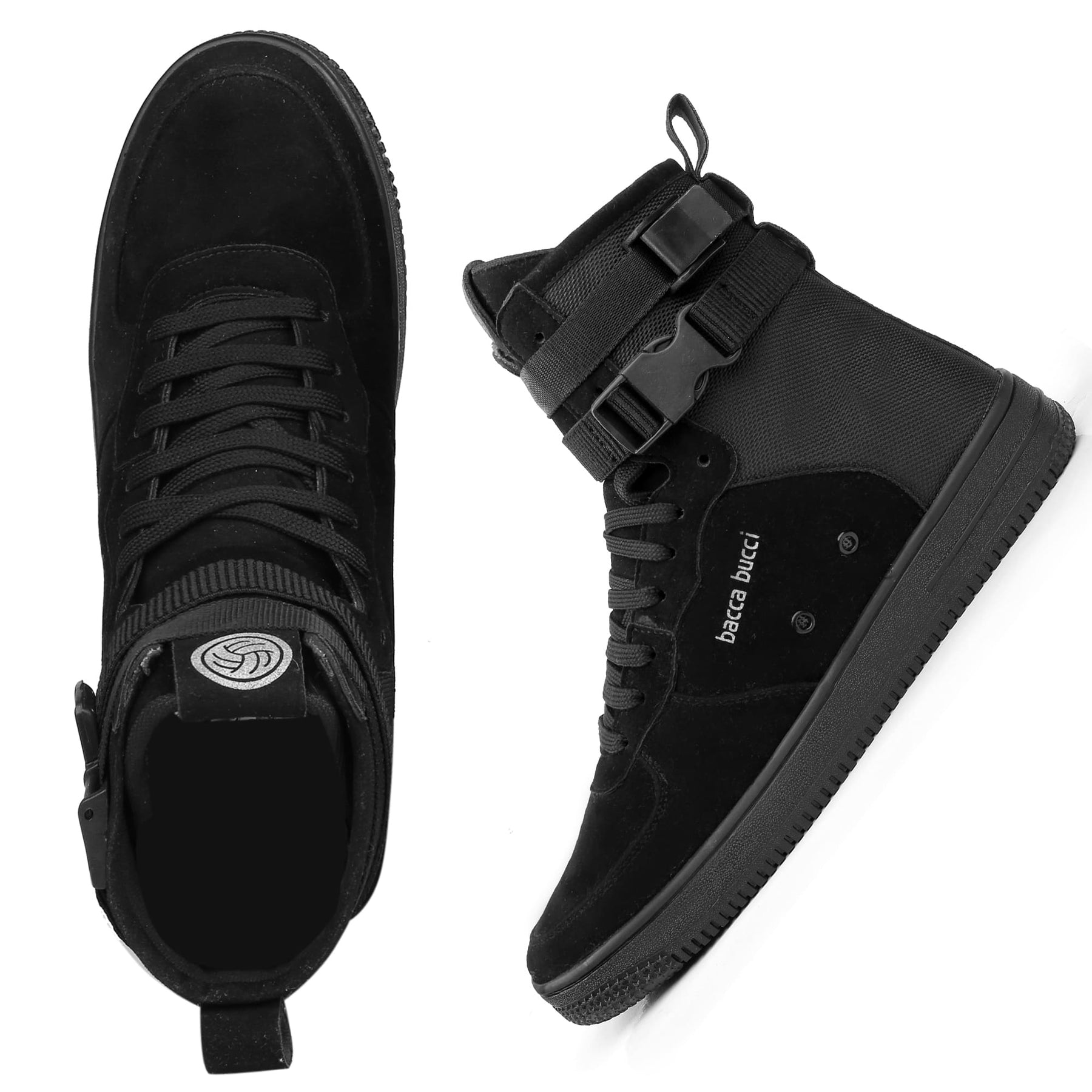 black sneakers for men, black casual shoes, black fashion sneakers for men, black hi top sneakers