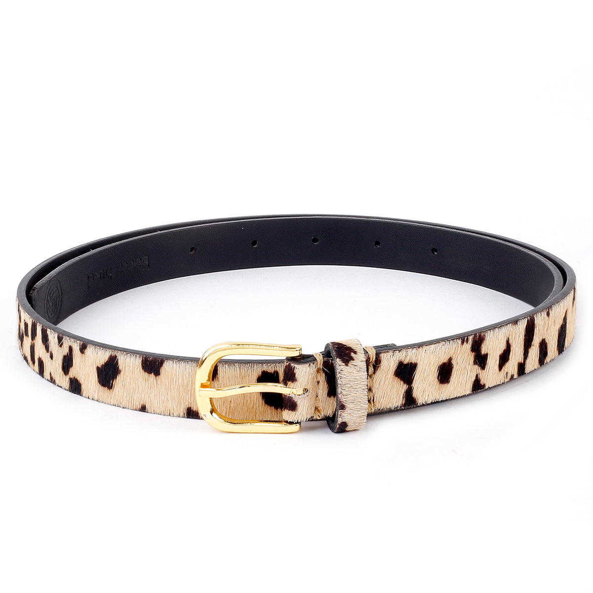 Bacca Bucci Women's Leopard Print Belt for Jeans Genuine Leather Belt