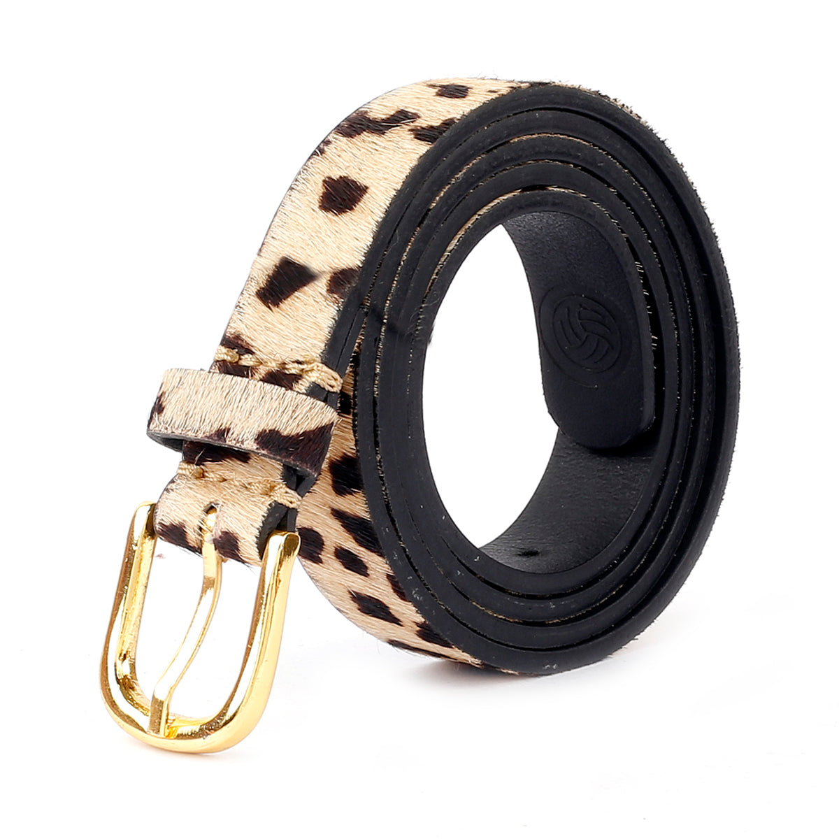 Bacca Bucci Women's Leopard Print Belt for Jeans Genuine Leather Belt