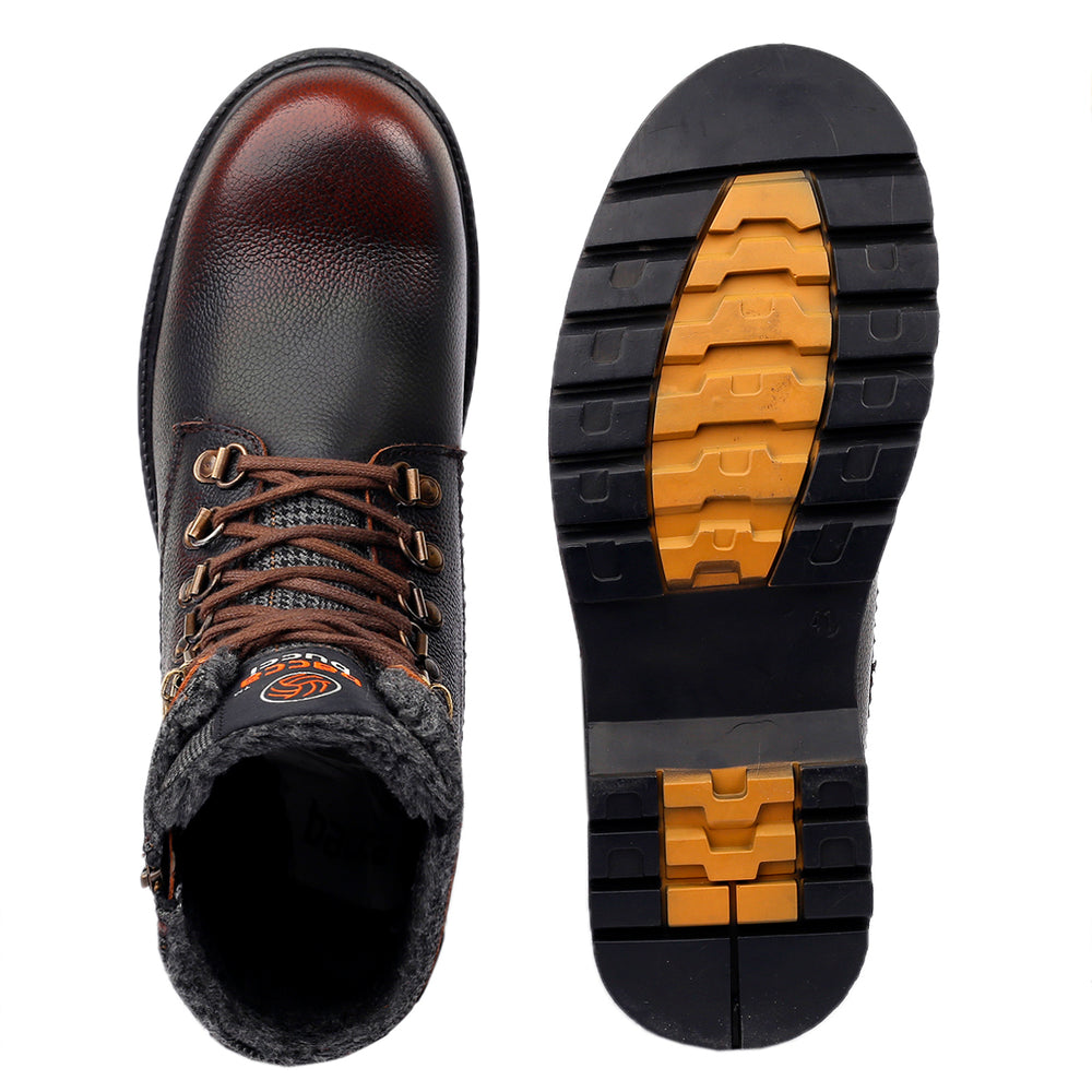 Snow Boots for Men | Bacca Bucci Snowman | Waterproof 7 Eye Leather Snow Boots