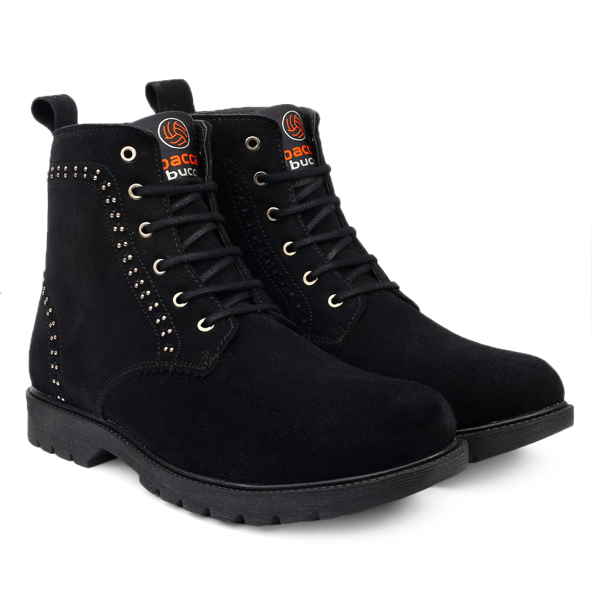 Bacca Bucci LETHAL 6-Eye Genuine Suede Leather Ankle Boots for Men-with Metal Rivets - Bacca Bucci