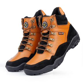 Bacca Bucci Men's KAILASH Splash-Proof Full Grain Leather Boots for Trekking Trails Backpacking and Hiking