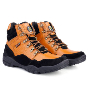 Bacca Bucci Men's KAILASH Splash-Proof Full Grain Leather Boots for Trekking Trails Backpacking and Hiking