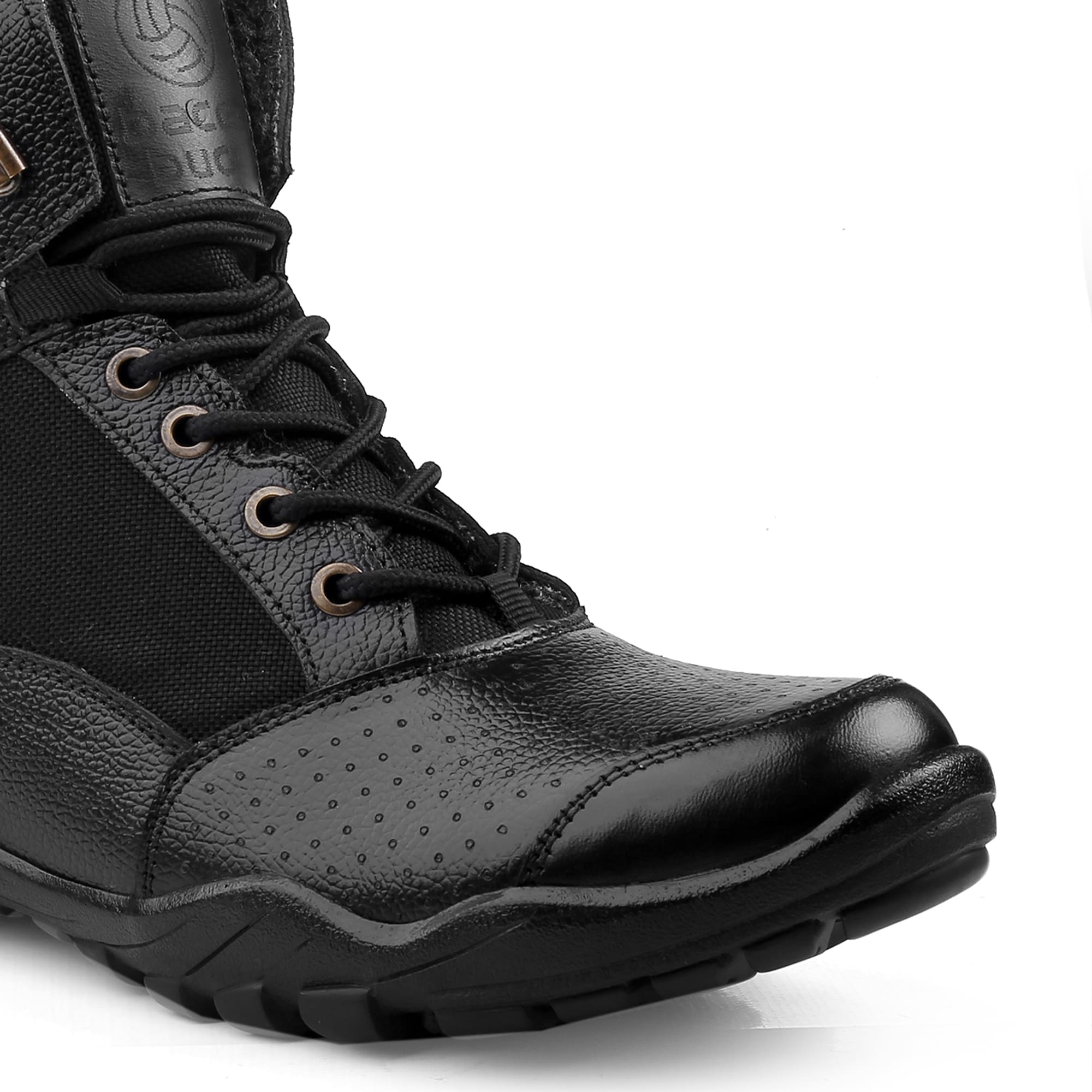 Bacca Bucci Men's LHOTSE Splash-Proof Full-Grain Leather Biker Boots for Trekking, Backpacking & Hiking with Fur