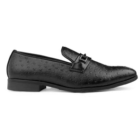 Bacca Bucci Men's OSTRICH Party Textured Loafers | Wedding Dress Formal Slip-on Shoes