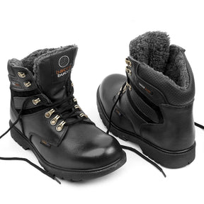Bacca Bucci 6 inches Steel Toe-Cap genuine Grain Leather Outdoor Snow Boot With FUR - Bacca Bucci