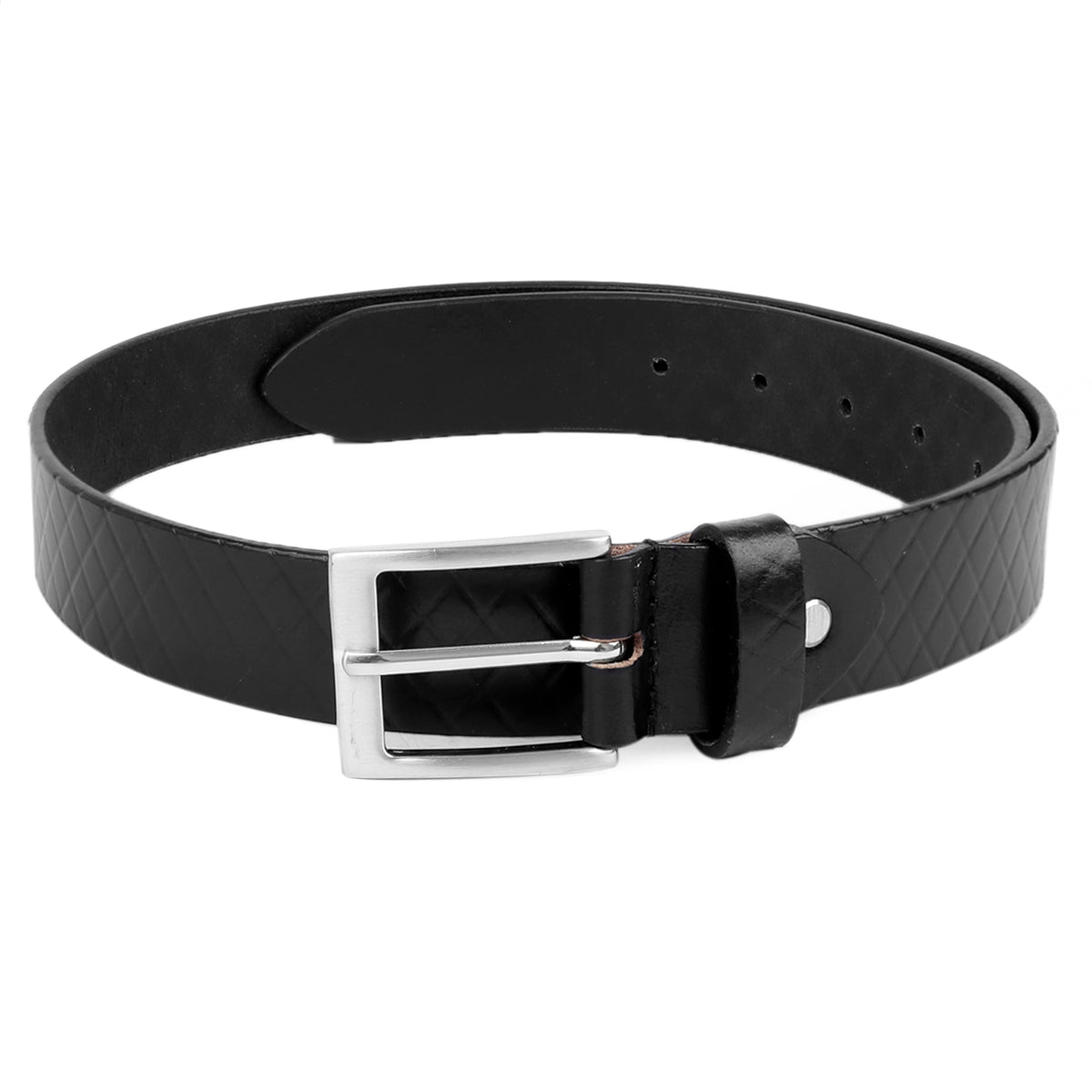 Bacca Bucci Genuine Textured Leather Belt for Casual Jeans & Dress with elegant Steel buckle - Bacca Bucci