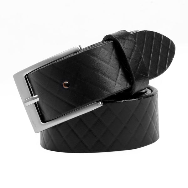 Bacca Bucci Genuine Textured Leather Belt for Casual Jeans & Dress with elegant Steel buckle - Bacca Bucci