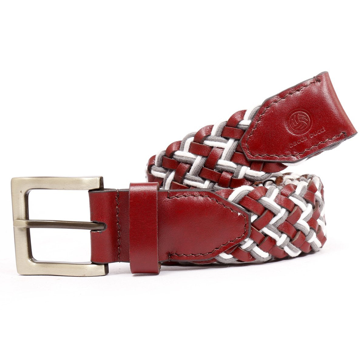 Bacca Bucci Men Web Belt for Men, Braided Elastic and Genuine Leather - Bacca Bucci