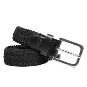 Bacca Bucci Men Elastic Braided Belt Golf Fabric Canvas Woven Stretch Belt with Leather loop Belt - Bacca Bucci
