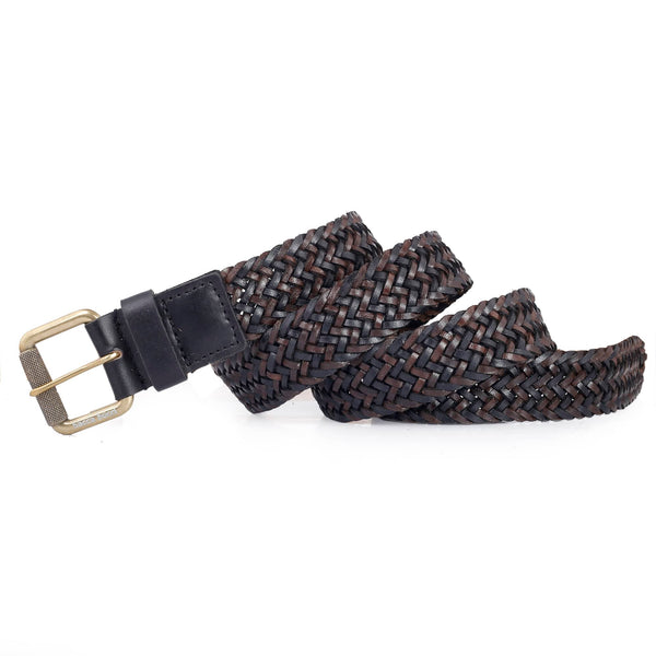 Bacca Bucci Genuine Handmade Braided Leather Belt with Roller Buckle for Men