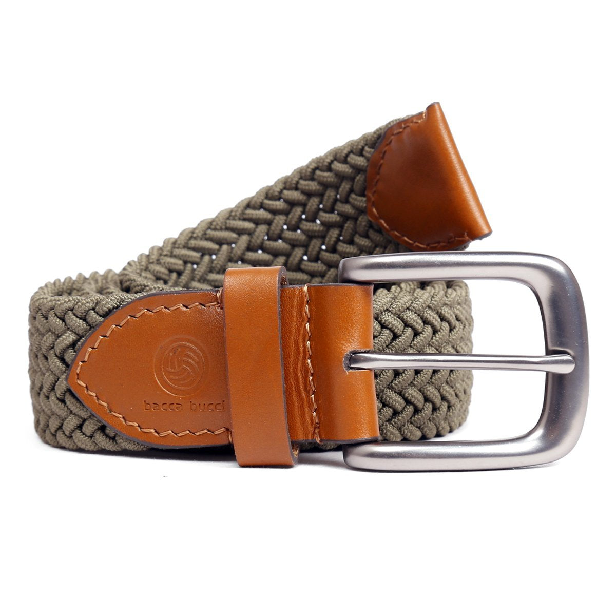 Elastic Braided Belt Golf Fabric Canvas Woven Stretch Belt - Bacca Bucci