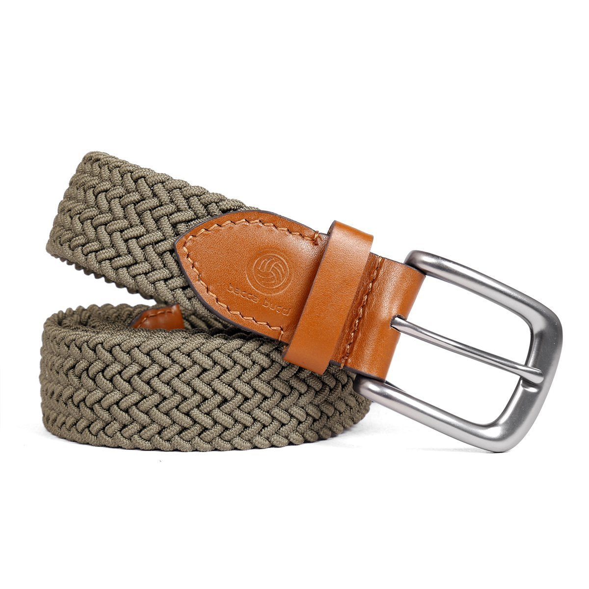 Elastic Braided Belt Golf Fabric Canvas Woven Stretch Belt - Bacca Bucci