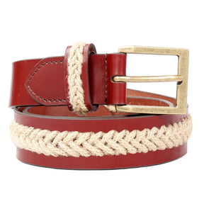 Bacca Bucci® Upgraded Braided Genuine leather Belt With natural Jute - Bacca Bucci