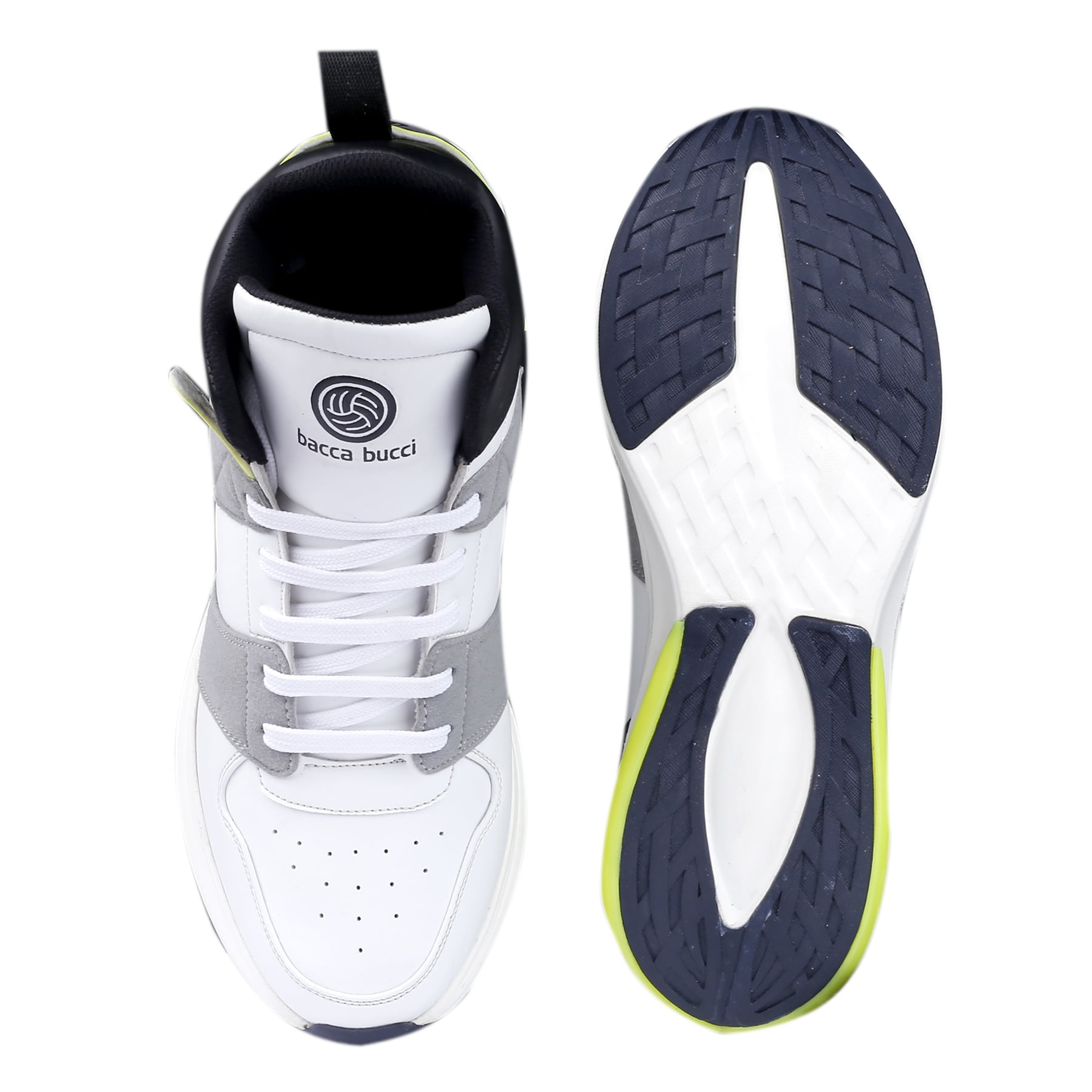 Bacca Bucci UNICORN Men's Fashion Hi-Top Sneakers Street Wear with Dual Air Cushion Rubber Outsole