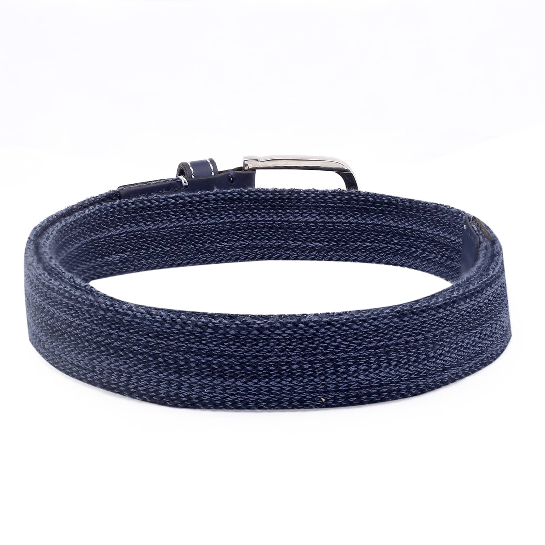 Bacca Bucci Men's Comfort Stretch Casual Fabric Belts-BLUE