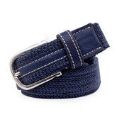 Bacca Bucci Men's Comfort Stretch Casual Fabric Belts-BLUE
