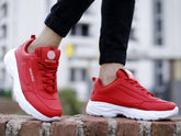 red fashion sneakers shoes