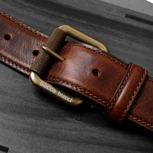 Men's Classic Dress belt with Genuine grain leather & Genuine soft Leather Wallet combo Gift Set for men - Bacca Bucci