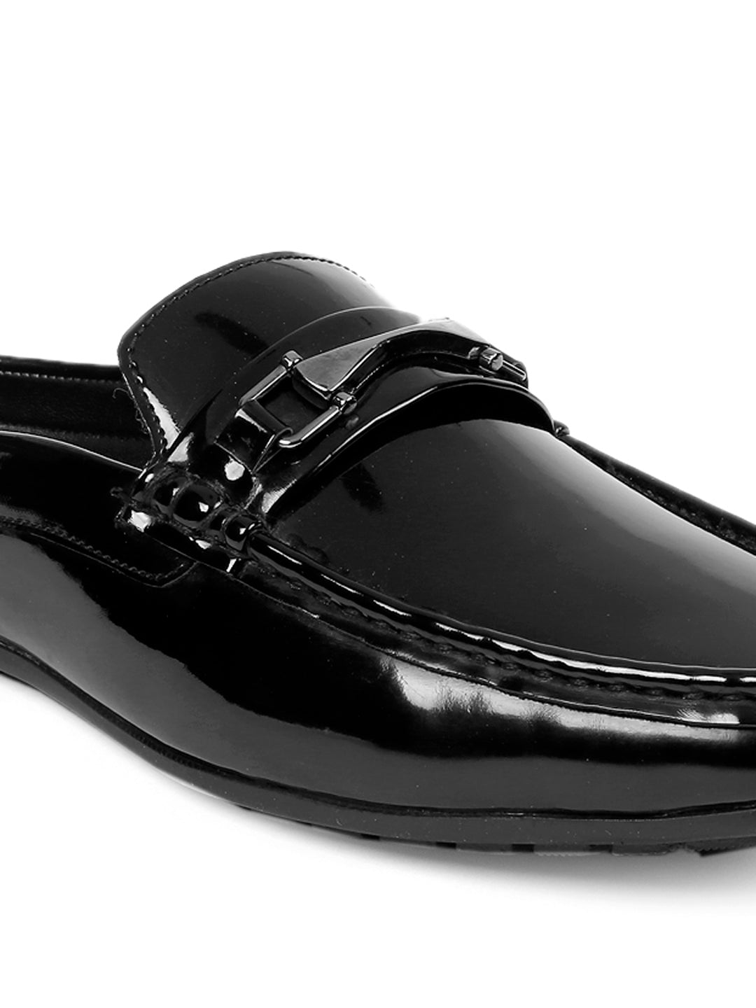 Bacca Bucci JAMBOREE Fashion Mules/Clogs/Backless Loafers for Party/Travel/Office-Shiny Black