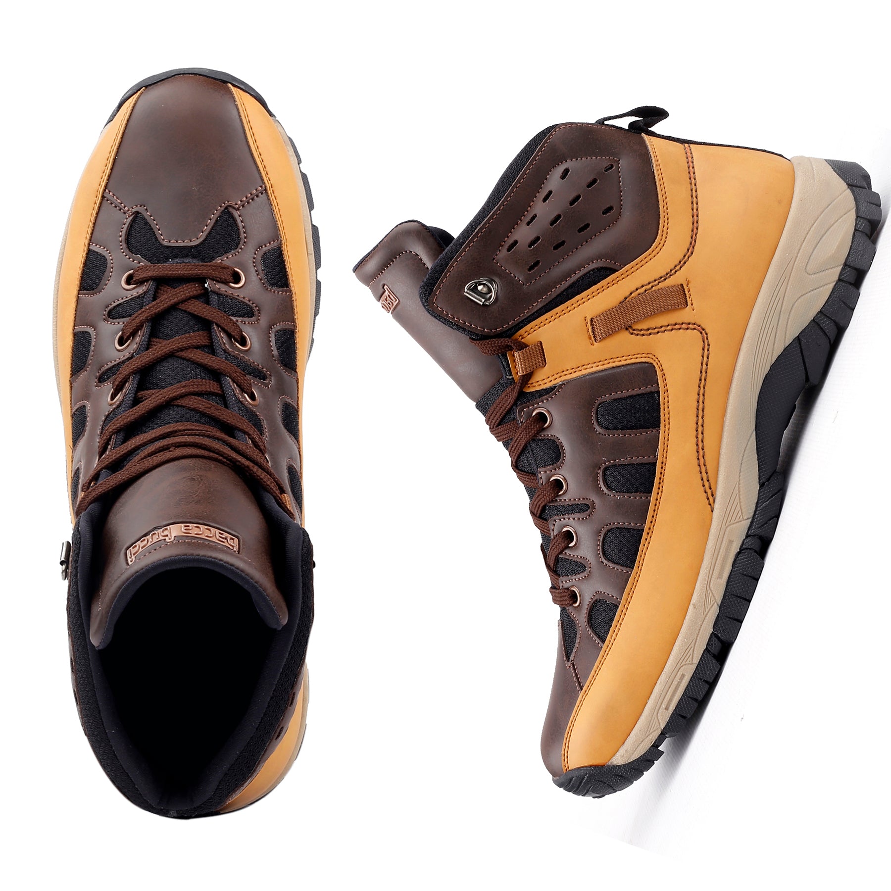 Bacca Bucci Men's SNOWBALL 6 inches Moto-Inspired Mountaineering Backpacking Hiking & Trekking Boots