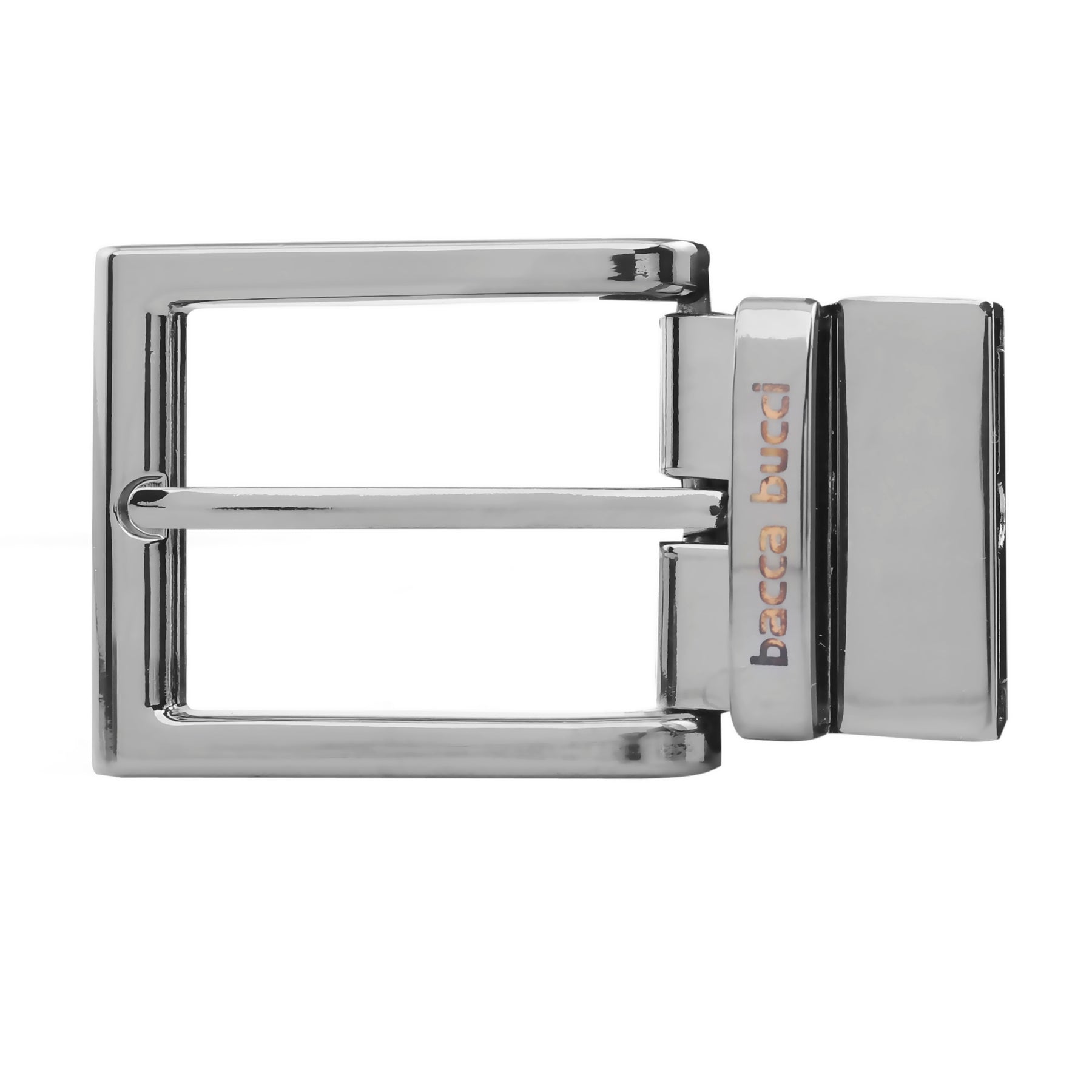 Bacca Bucci 35  MM Nickle  Free Reversible-Clamp Belt-Buckle with Branding (Buckle only)
