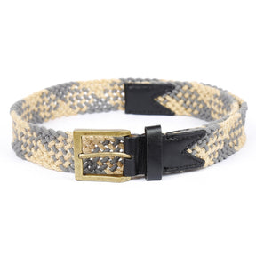 Bacca Bucci upgraded braided stretch belt leather loop Jute weave belt for men - Bacca Bucci