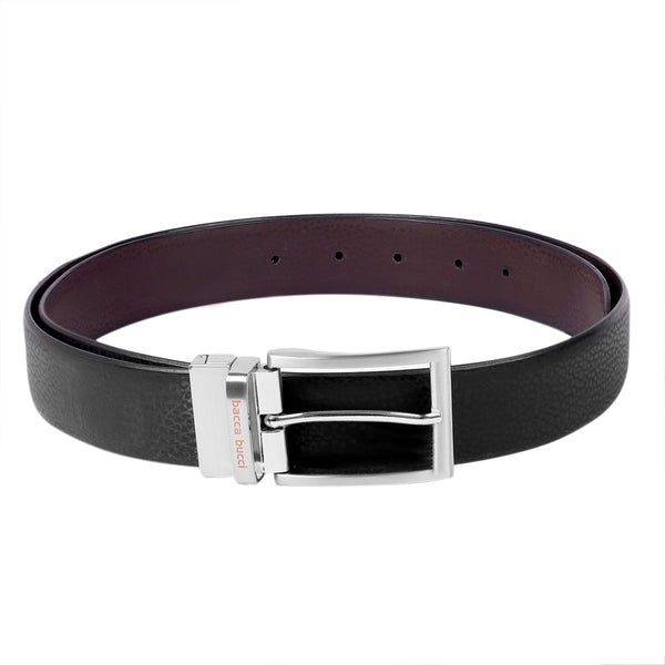 Bacca Bucci Reversible Classic Dress belt with Italian smooth Genuine leather Black & Brown - Bacca Bucci