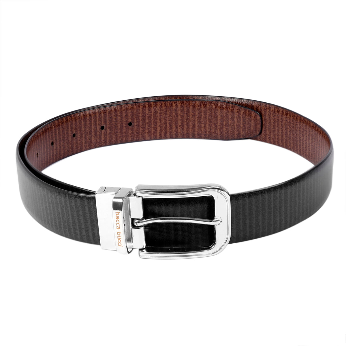 Bacca Bucci Reversible Classic Dress belt with Italian smooth Genuine leather Black & Brown - Bacca Bucci