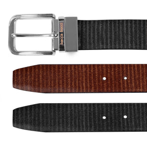 Bacca Bucci Reversible Classic Dress belt with Italian smooth Genuine leather Black & Brown - Bacca Bucci