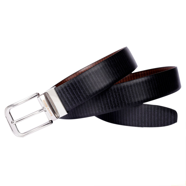 Bacca Bucci Reversible Classic Dress belt with Italian smooth Genuine leather Black & Brown - Bacca Bucci